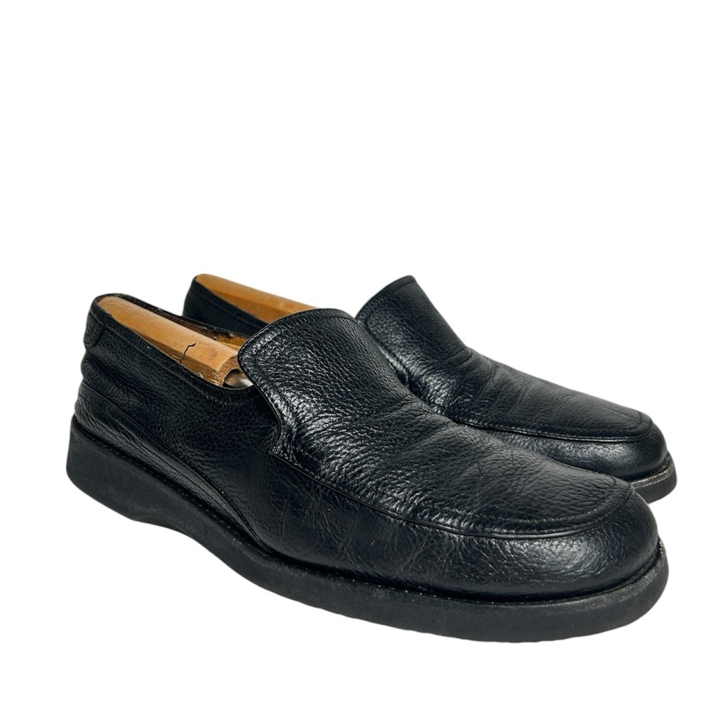 Thierry Rabotin Black Pebbled Leather Loafer Mens Sz. 12.5